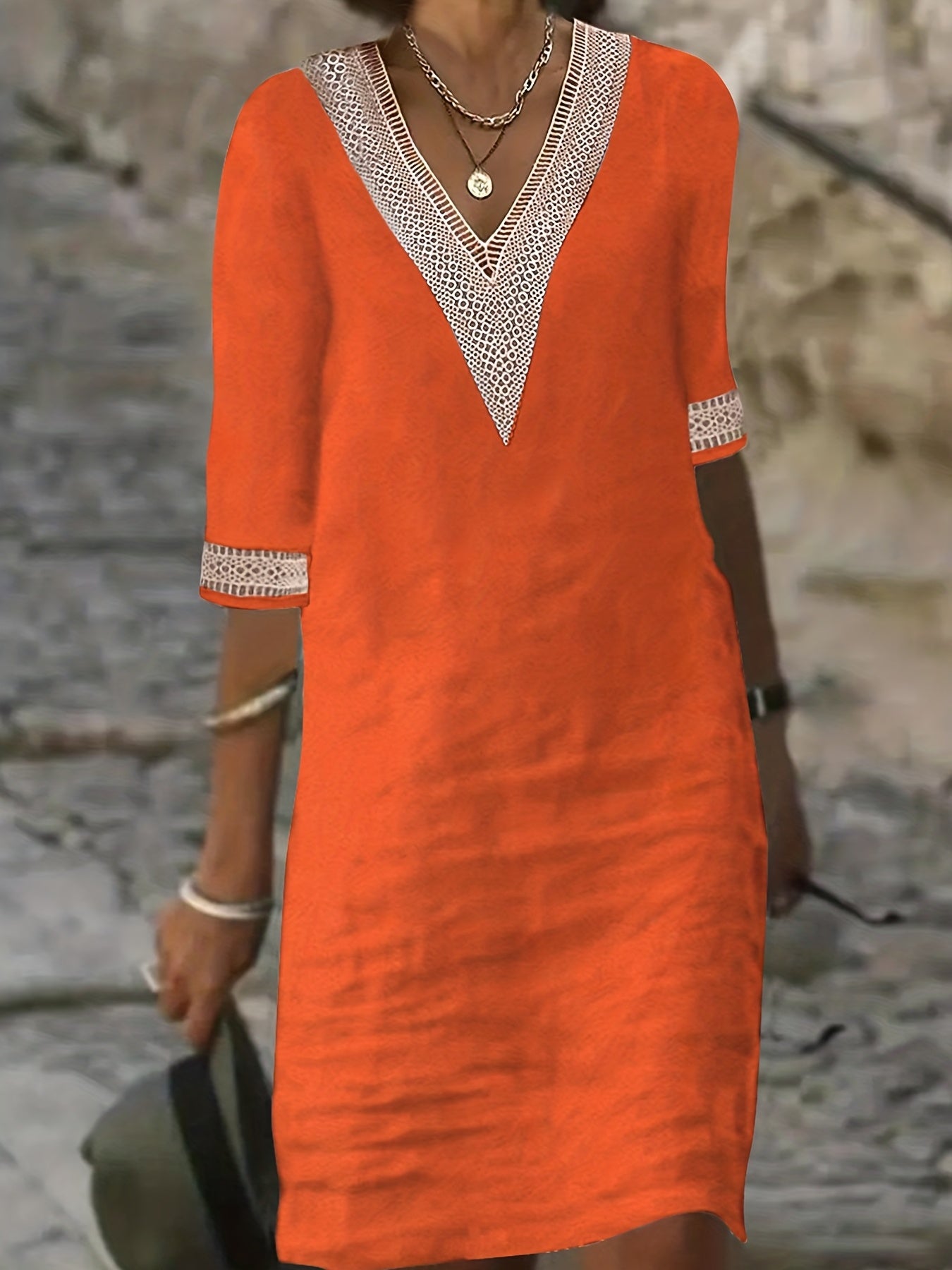 Sophie | Vacation V-Neck Lace Dress