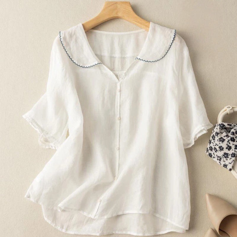 Margaret | Airy Linen Vacation Blouse