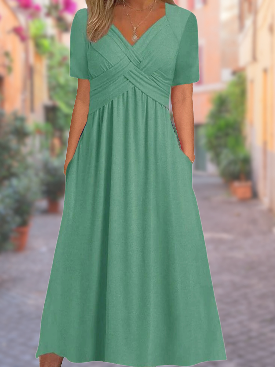 Carla™ - Comfortable V-Neck Dress