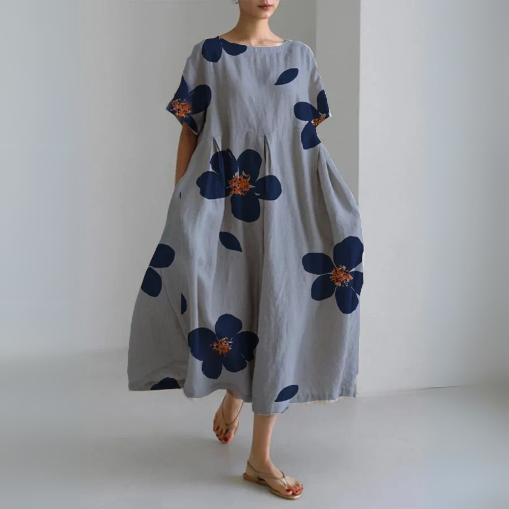 Sheila™ | Casual long dress with freedom of movement and floral style for summer days
