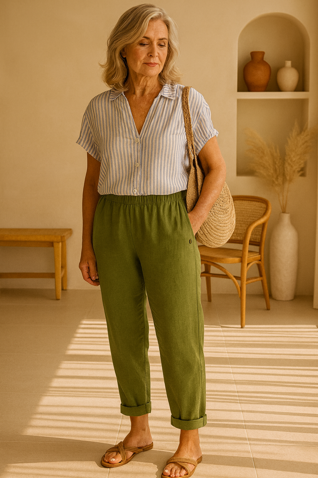 Sharona™ | Breathable Linen-Cotton Trousers