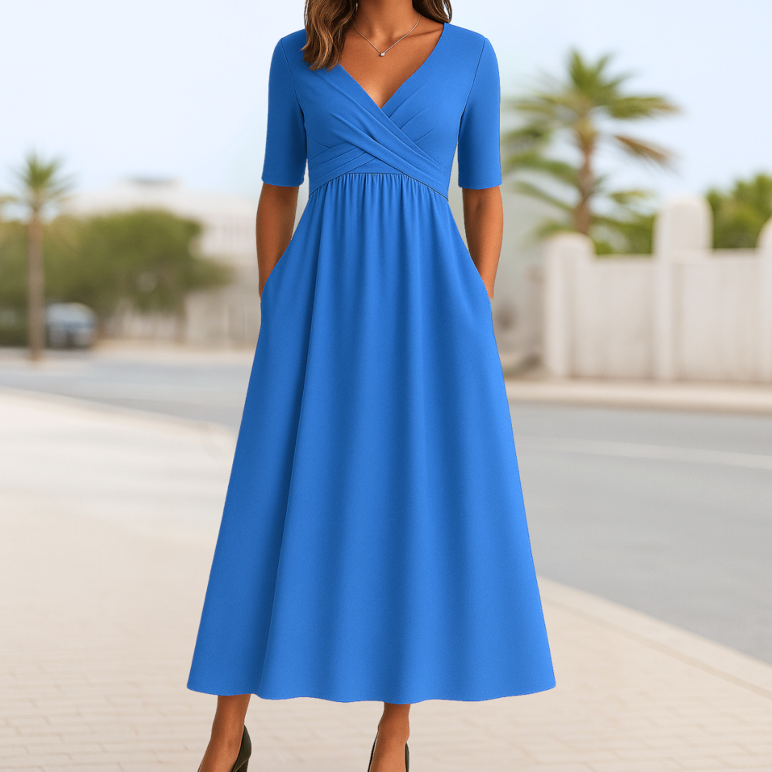 Maria™ | Crossed Dress with Short Sleeves