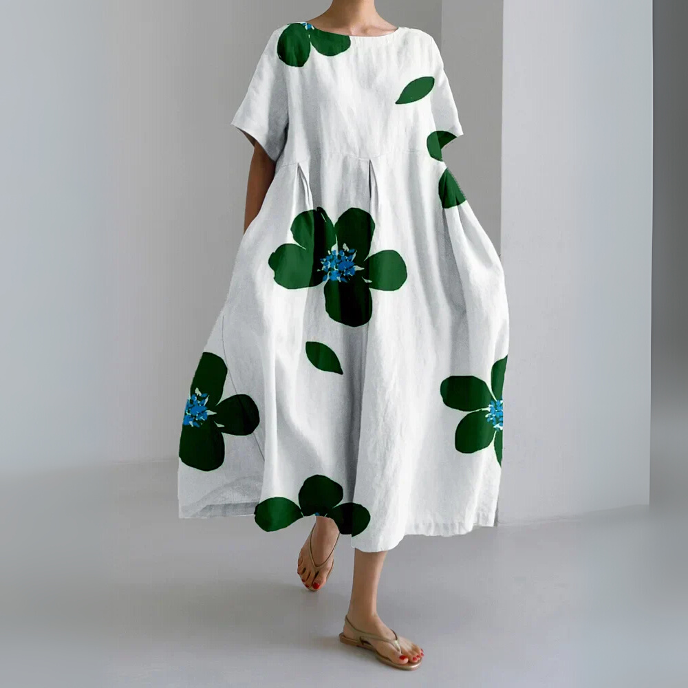 Sheila™ | Casual long dress with freedom of movement and floral style for summer days