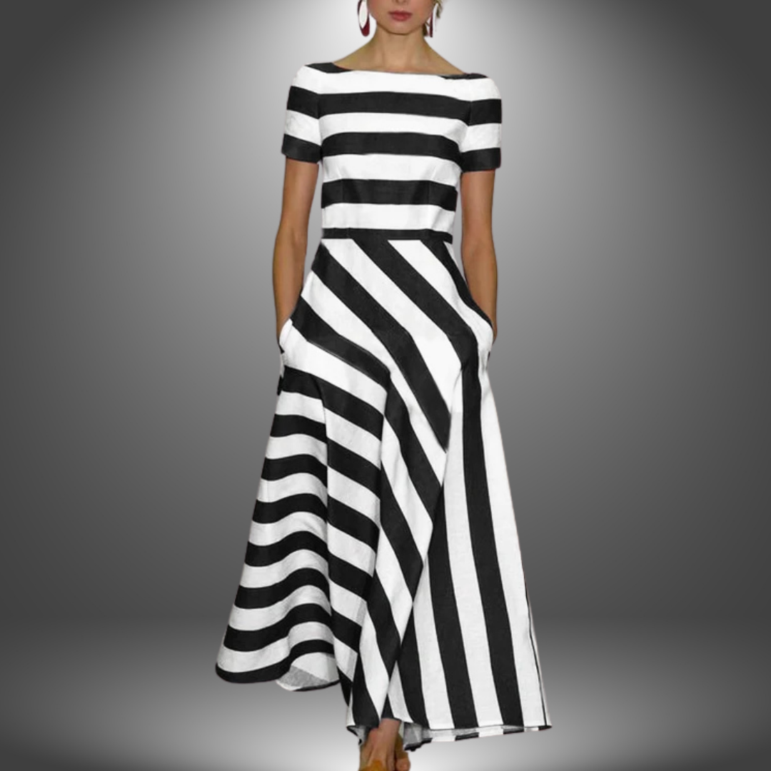Barbara | Handmade Striped Long Dress