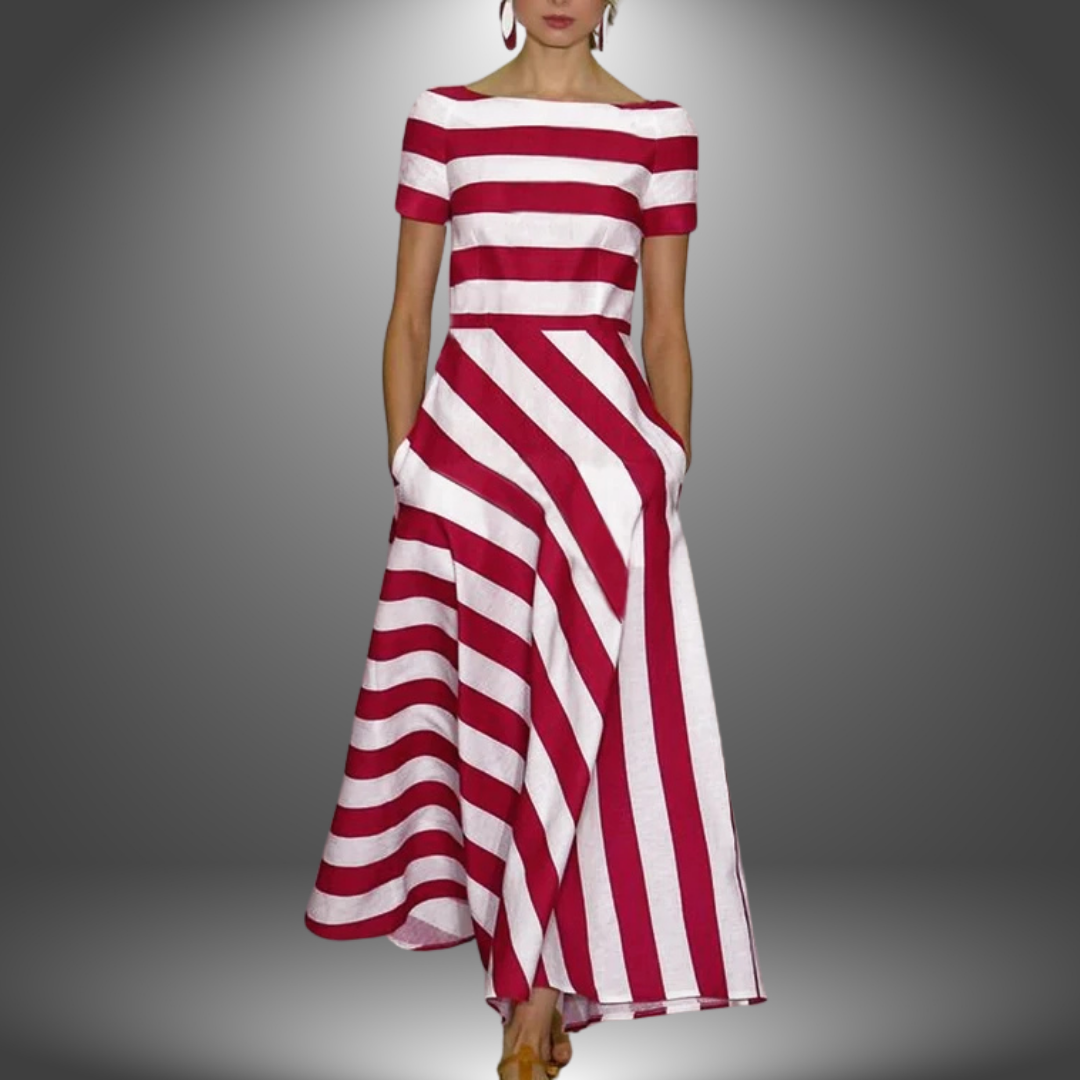 Barbara | Handmade Striped Long Dress