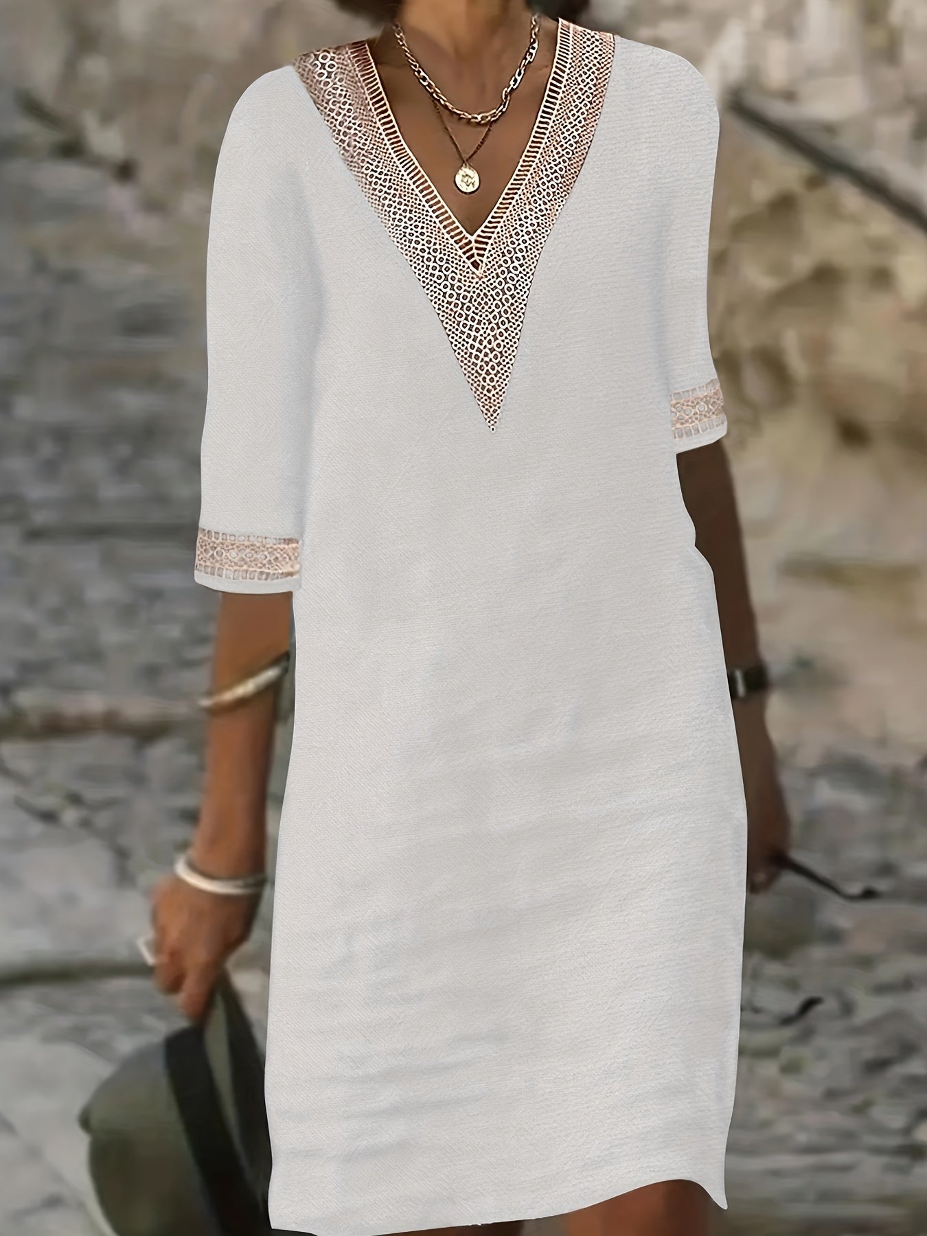 Sophie | Vacation V-Neck Lace Dress