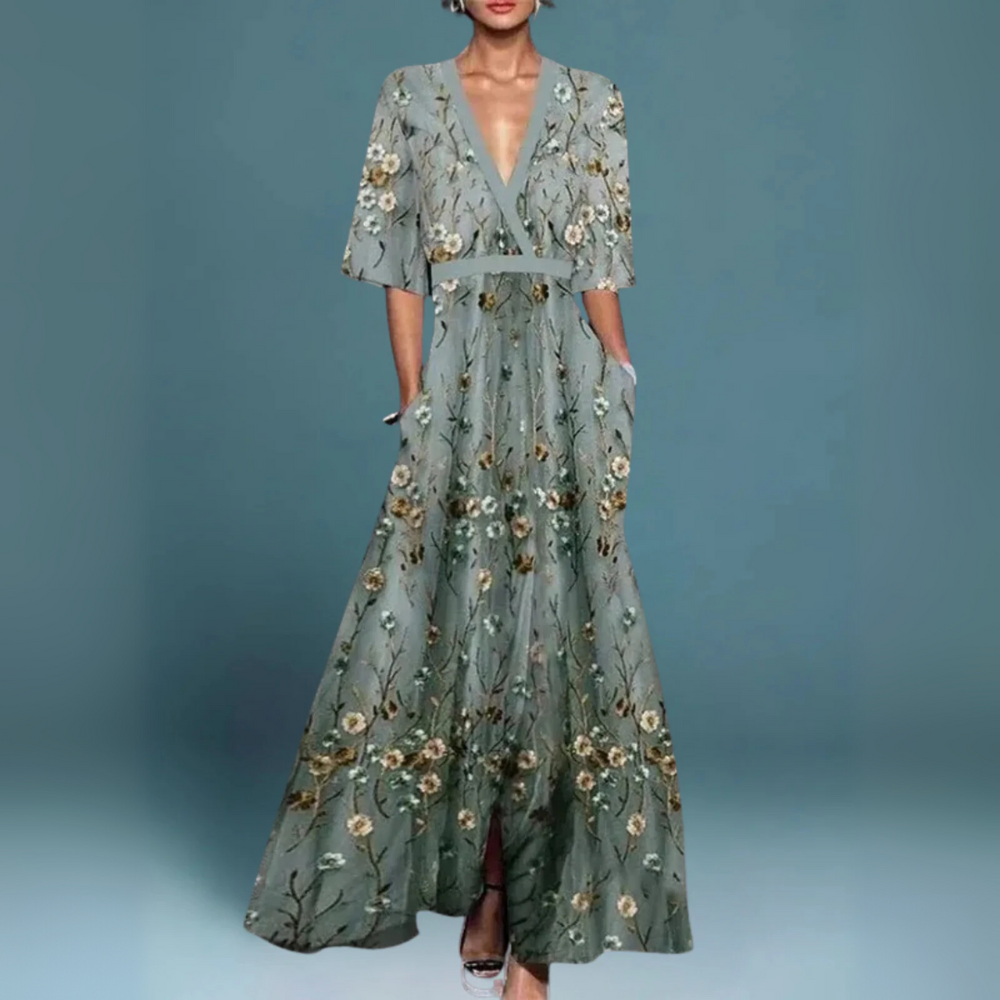 Paula™ | Elegant Long Floral Dress
