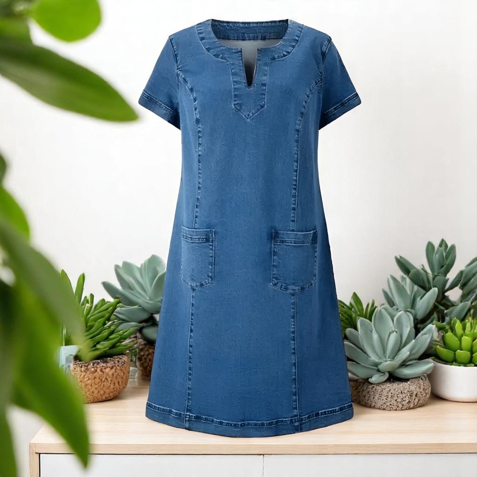 Dorothy™ | Soft Denim Dress with Front Pockets