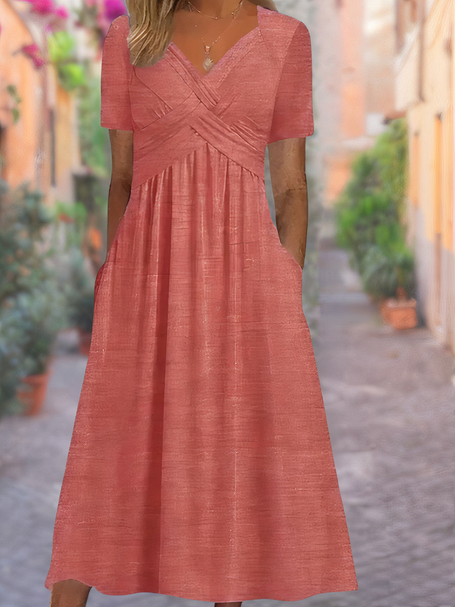 Carla™ - Comfortable V-Neck Dress
