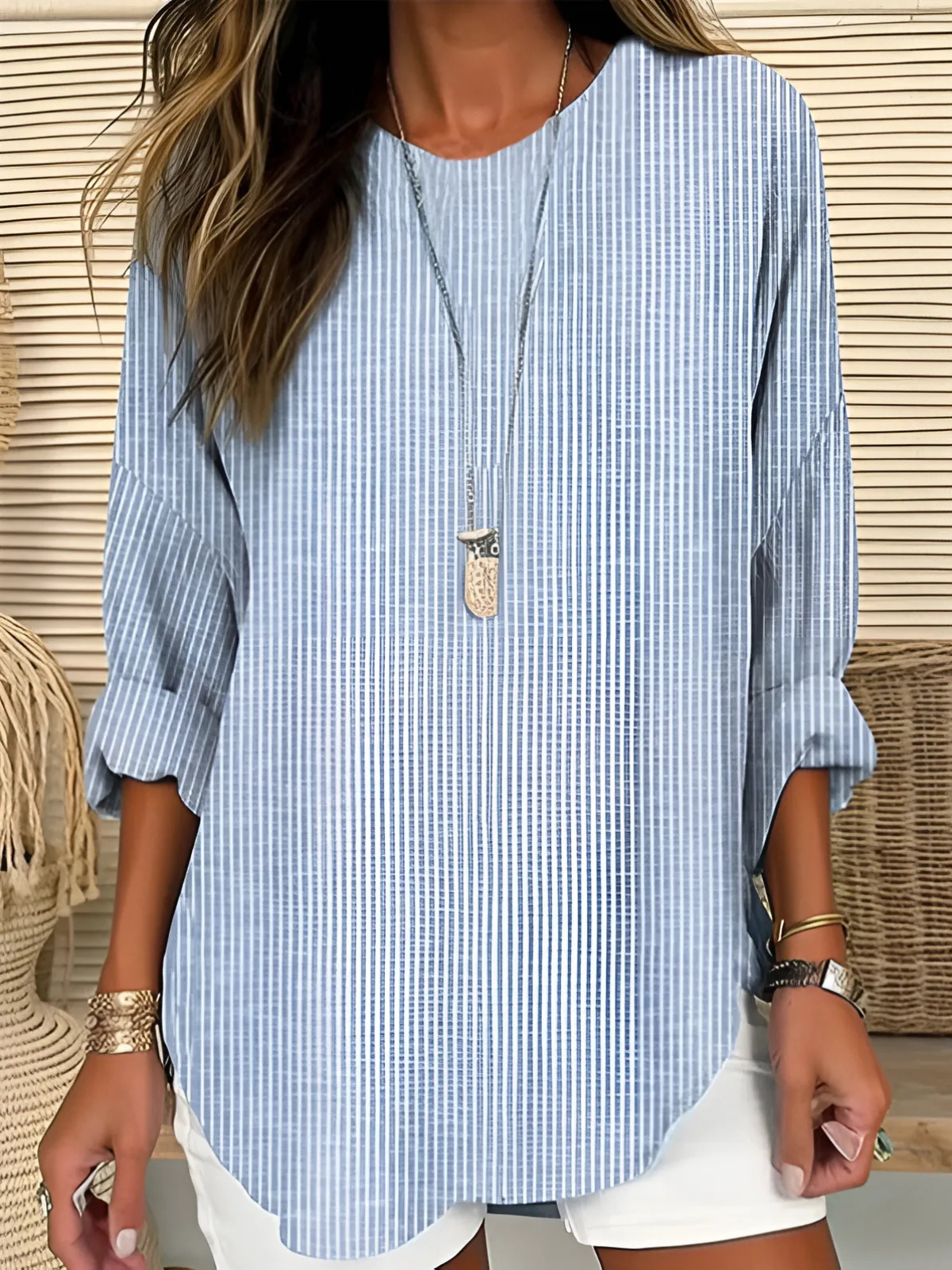 Megan™ | Trendy Striped Blouse