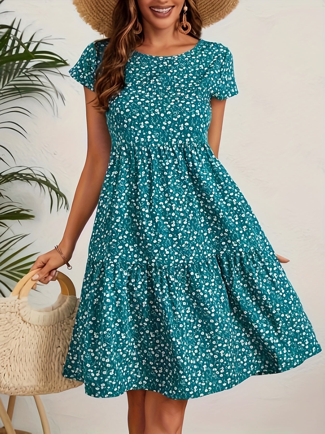 Rebecca™ | Vintage Short Sleeve Dress Perfect For Vacation