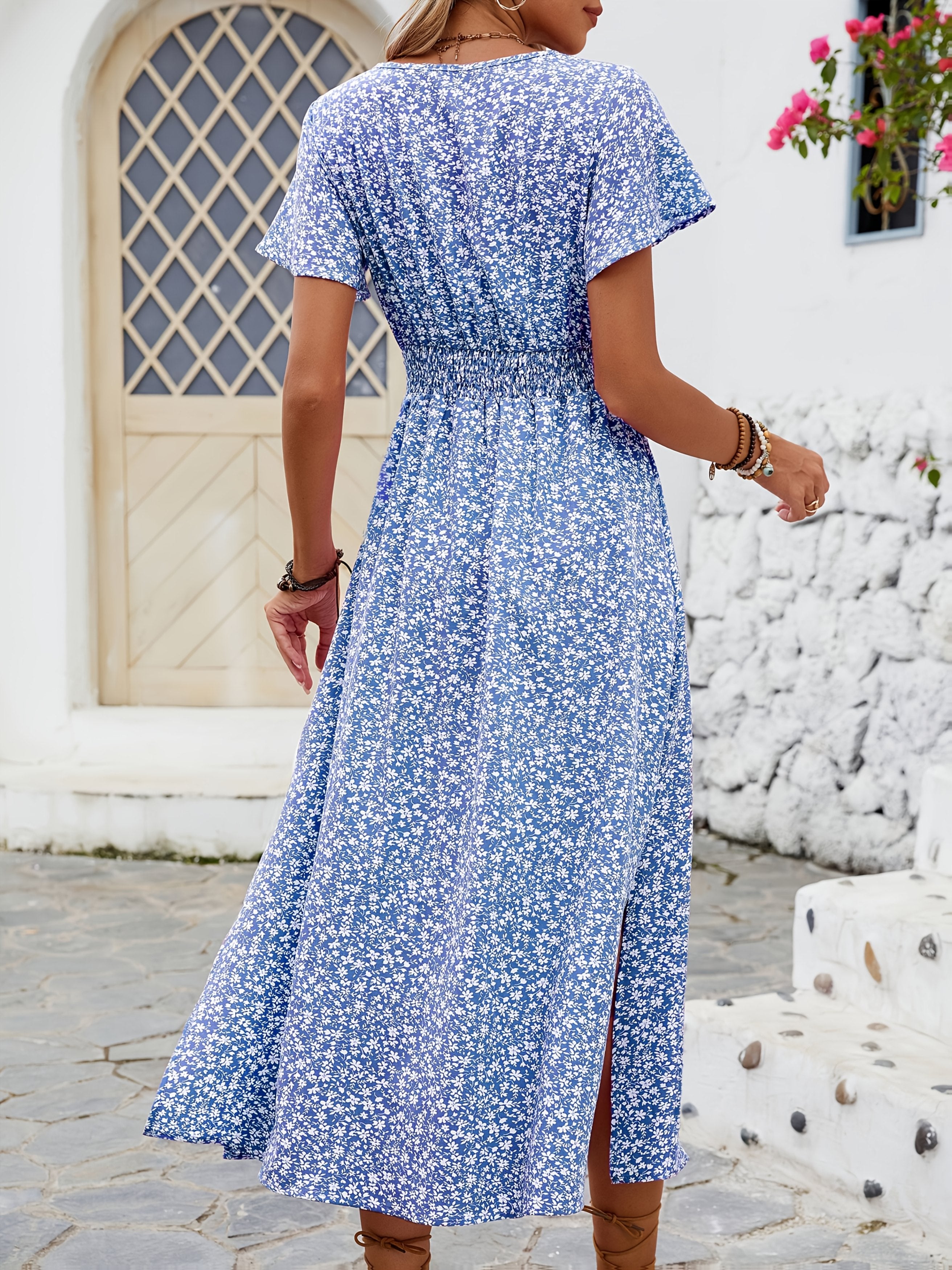 Betty™ | Floral Print V-Neck Maxi Dress