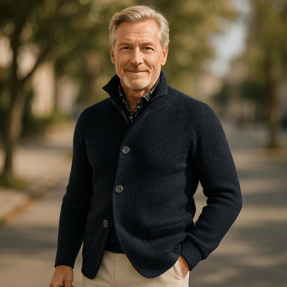 Jack - Cardigan with slim fit lapels - Amour Mayfair