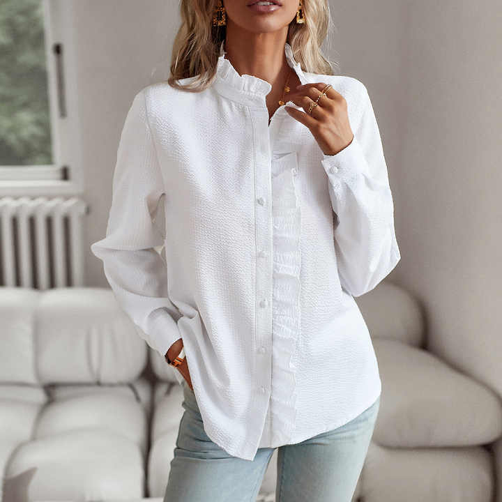 Jodie | Elegant blouse with long sleeves and cuff collar