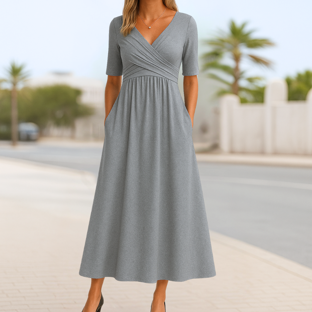 Maria™ | Crossed Dress with Short Sleeves
