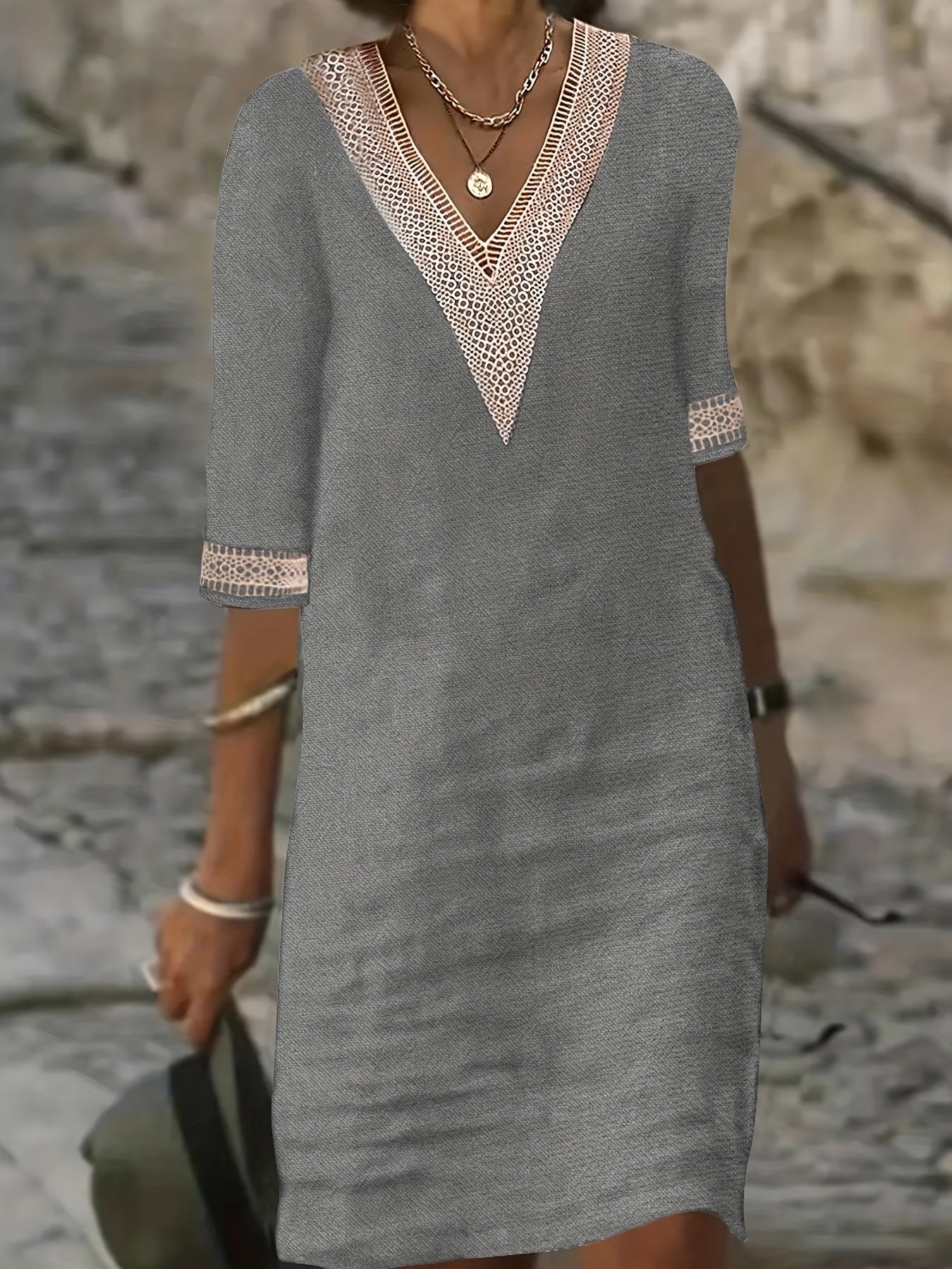 Sophie | Vacation V-Neck Lace Dress