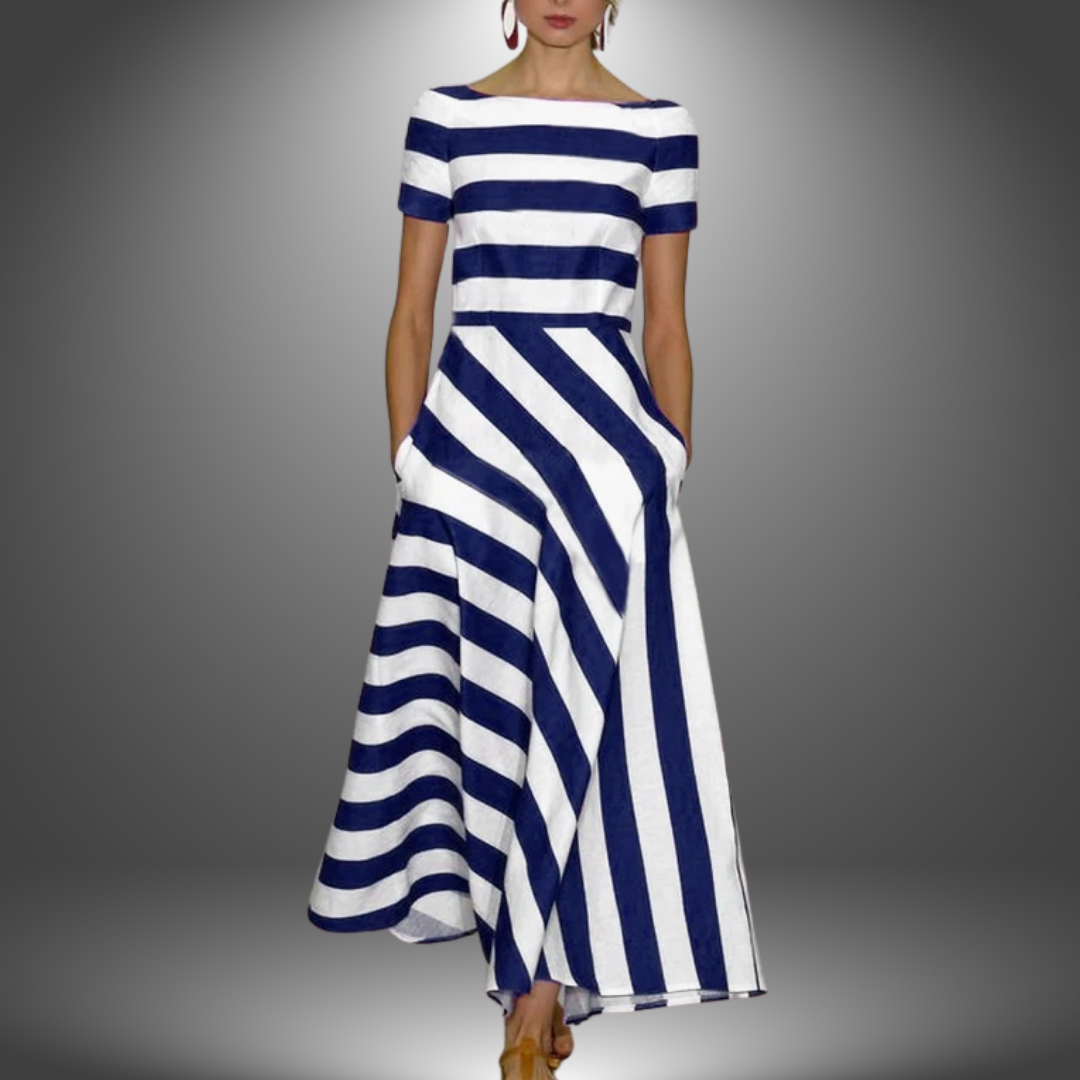 Barbara | Handmade Striped Long Dress