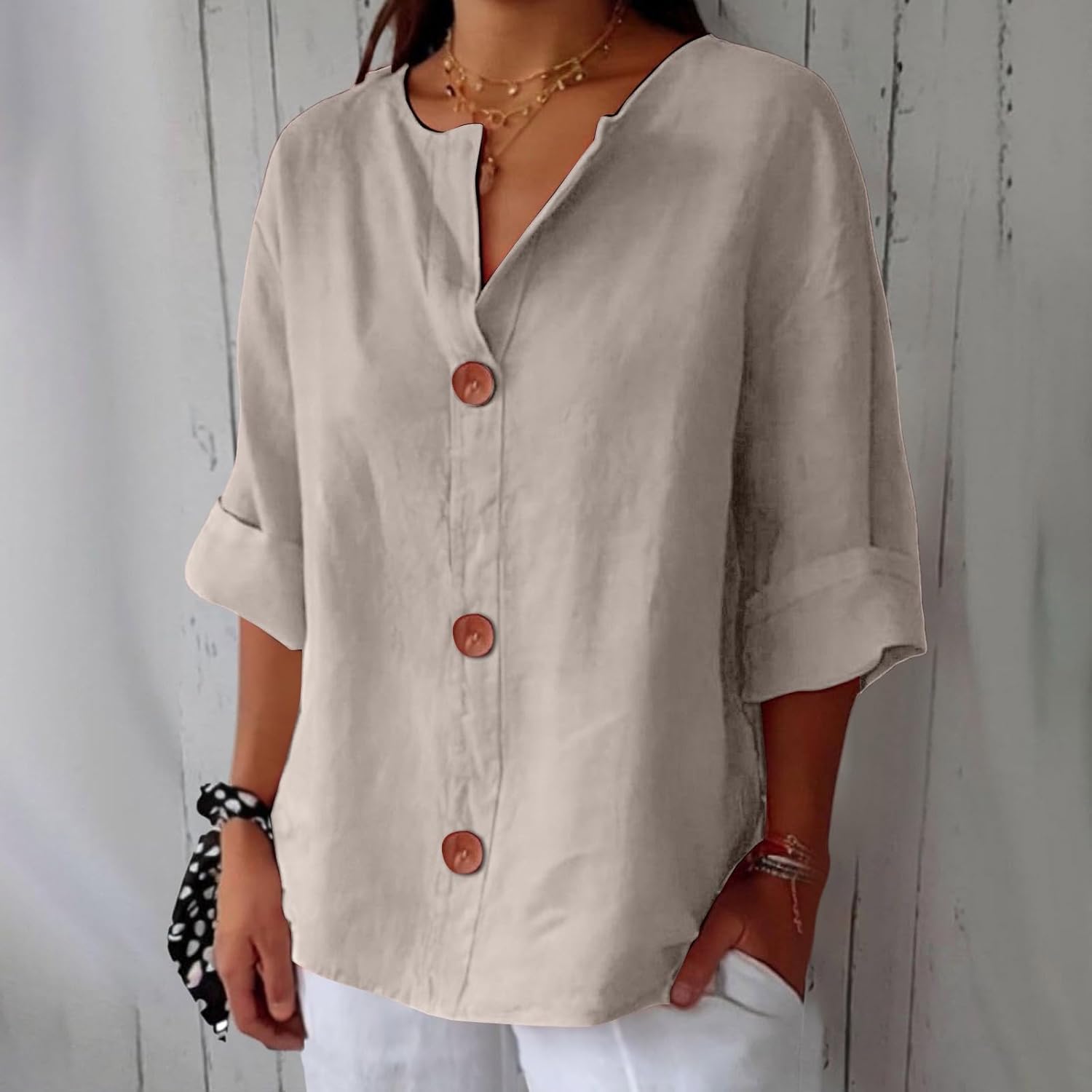 Paulina™ | Relaxed Linen Blouse for Timeless Elegance