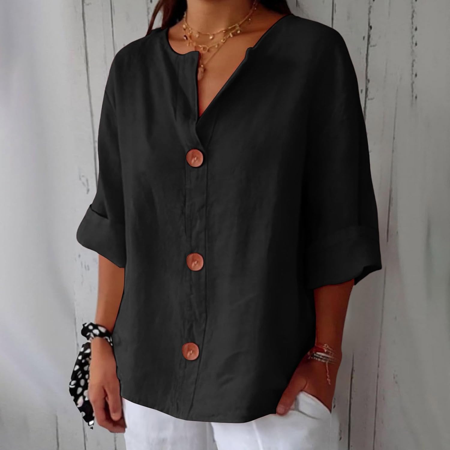 Paulina™ | Relaxed Linen Blouse for Timeless Elegance