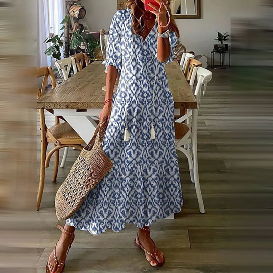 Brenda - Boho Vintage V-Neck Summer Dress