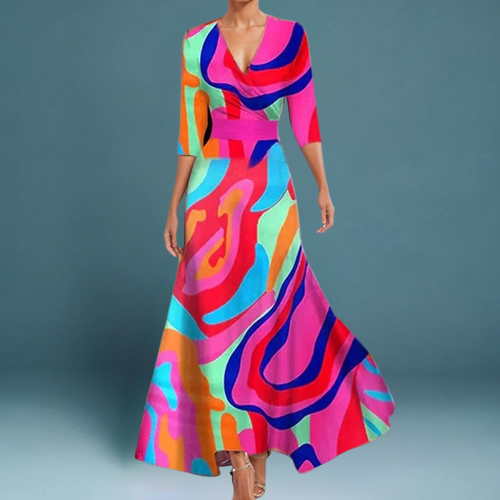 Paula™ | Elegant Long Floral Dress