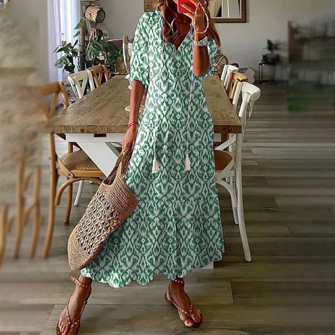 Brenda - Boho Vintage V-Neck Summer Dress