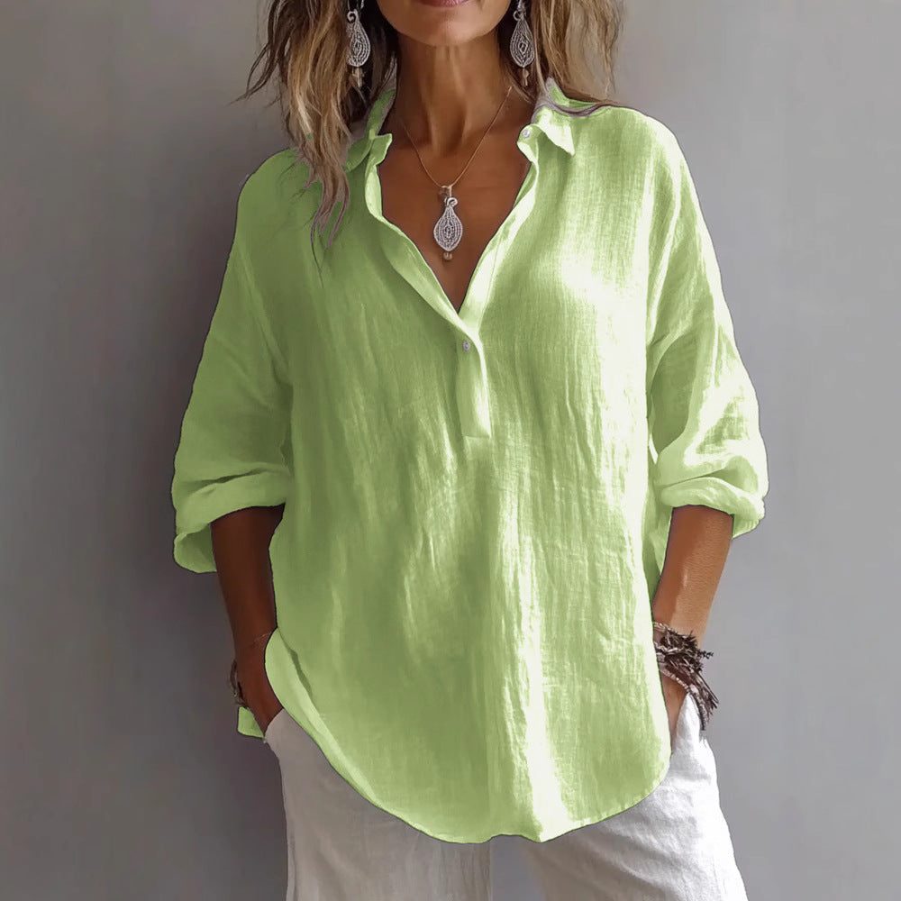 Lynn™ Comfortable Cotton Button Blouse