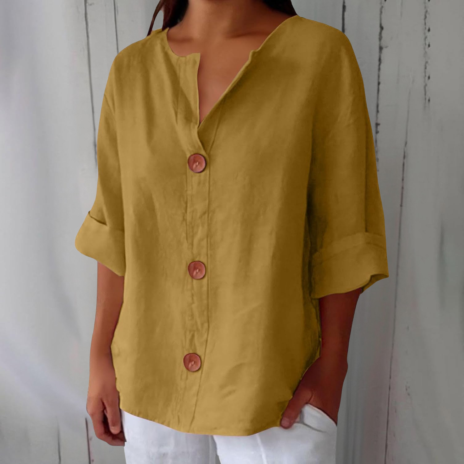 Paulina™ | Relaxed Linen Blouse for Timeless Elegance