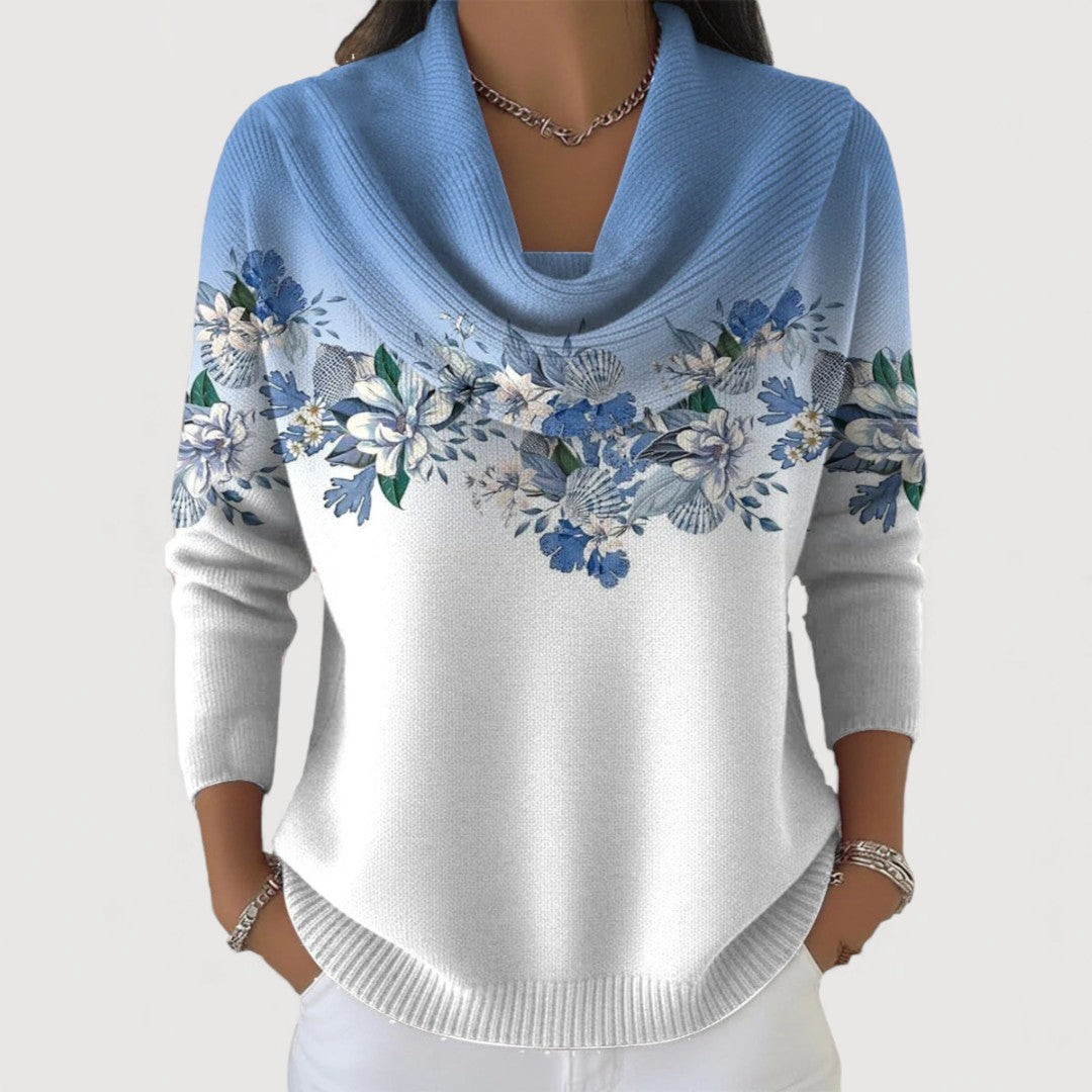 Suzan™ | Floral Sweater with Soft Collar