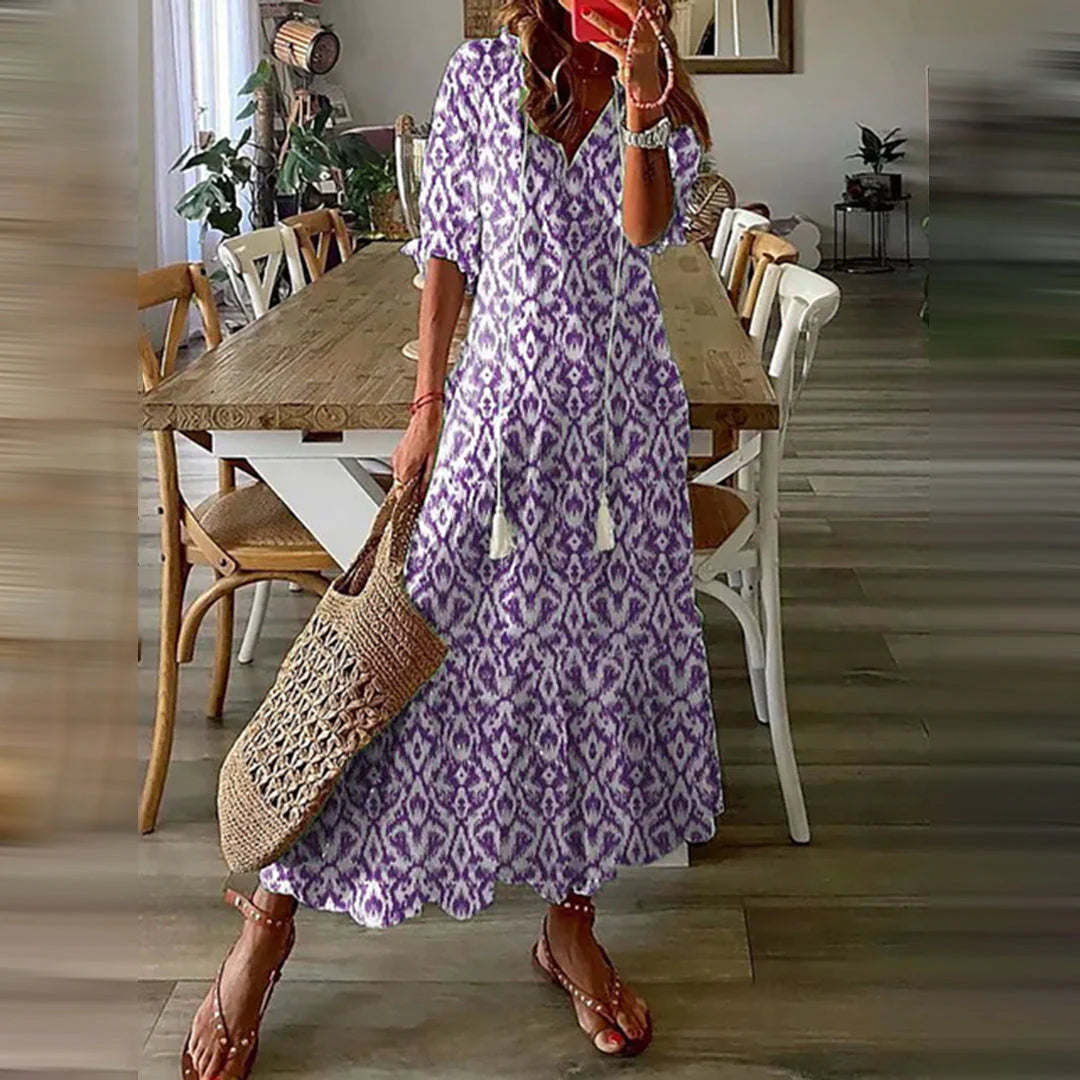 Brenda - Boho Vintage V-Neck Summer Dress