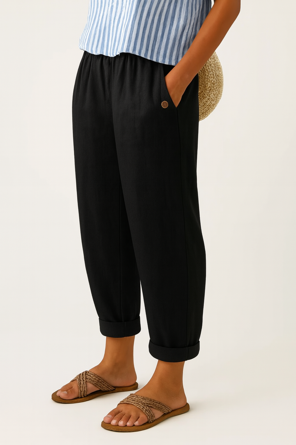 Sharona™ | Breathable Linen-Cotton Trousers