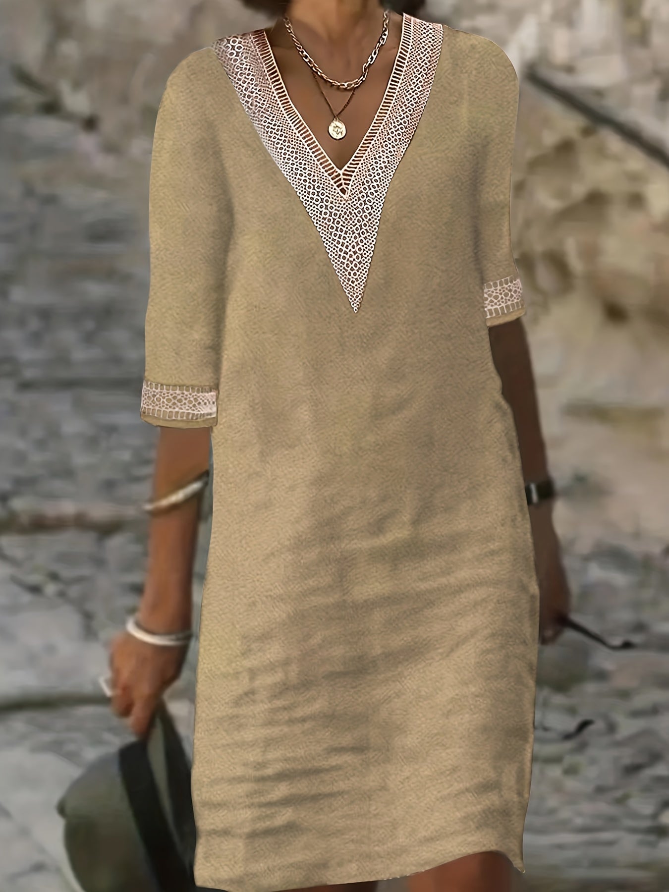 Sophie | Vacation V-Neck Lace Dress