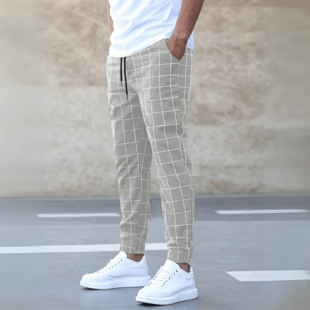COLOMBO | MEN'S CHECKED JOGGER PANTS - Amour Mayfair