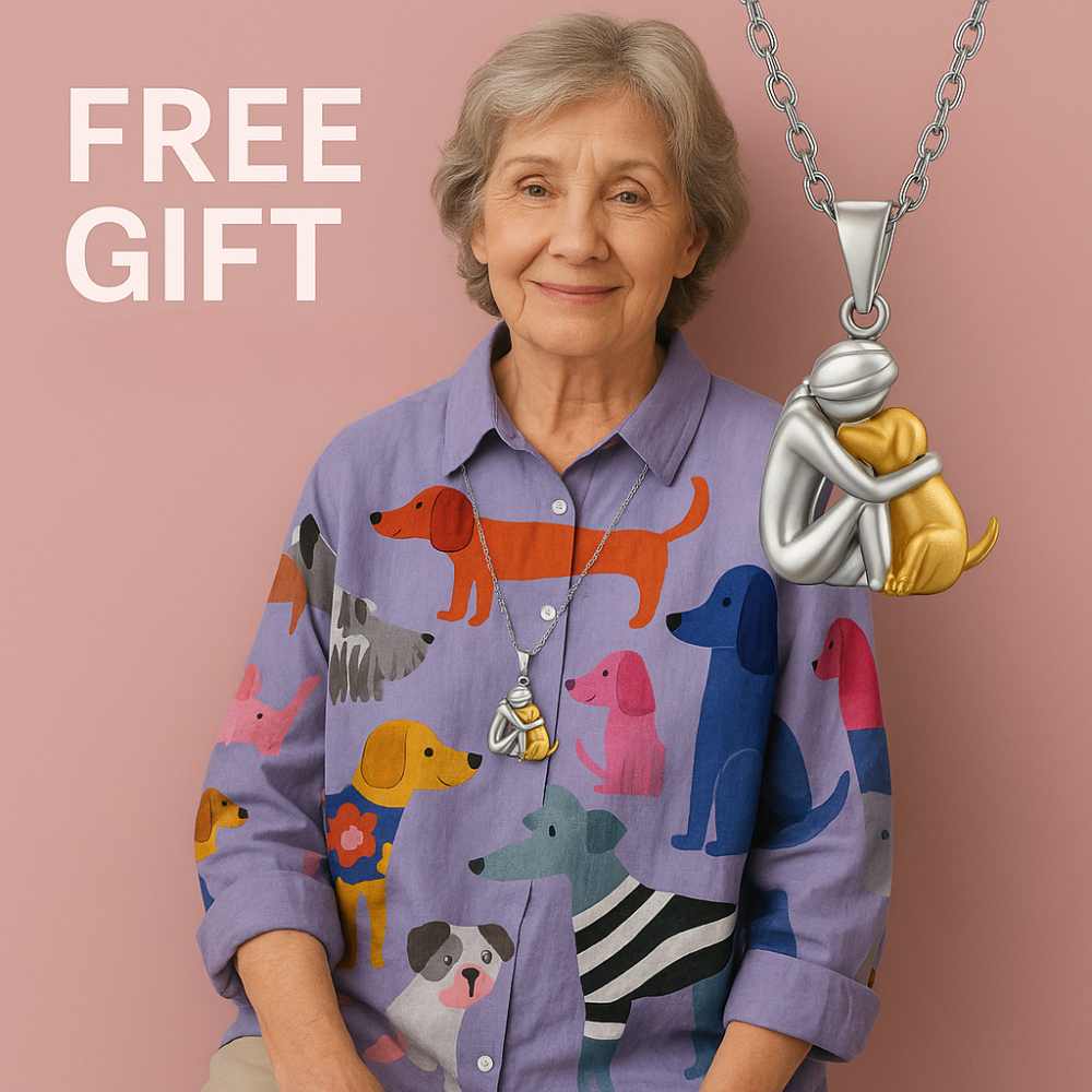 Nina™ | Women's Blouse with Puppy Print + Special Gift Offer 🎁