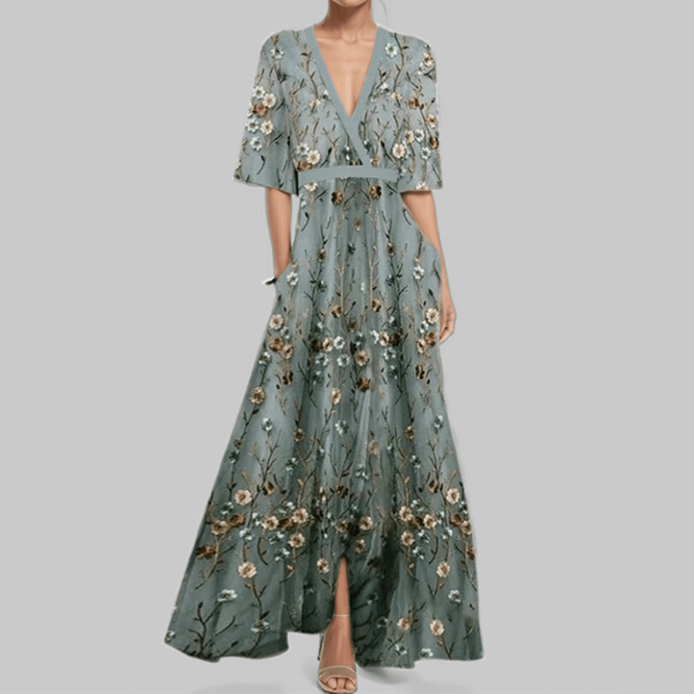 Osenda - Elegant long floral dress - Amour Mayfair